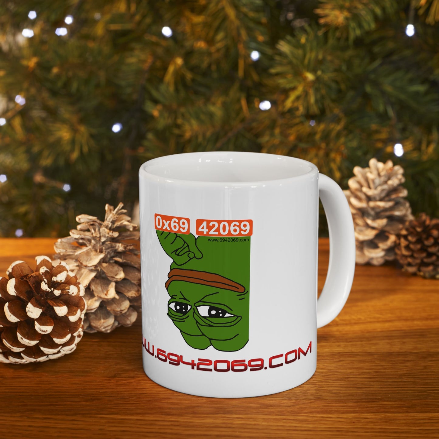 Inverted Pepe Ceramic Mug, (11oz)