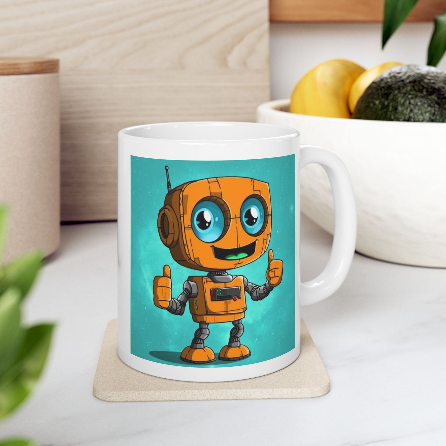 Robie The Robot Ceramic Mug, (11oz, 15oz)