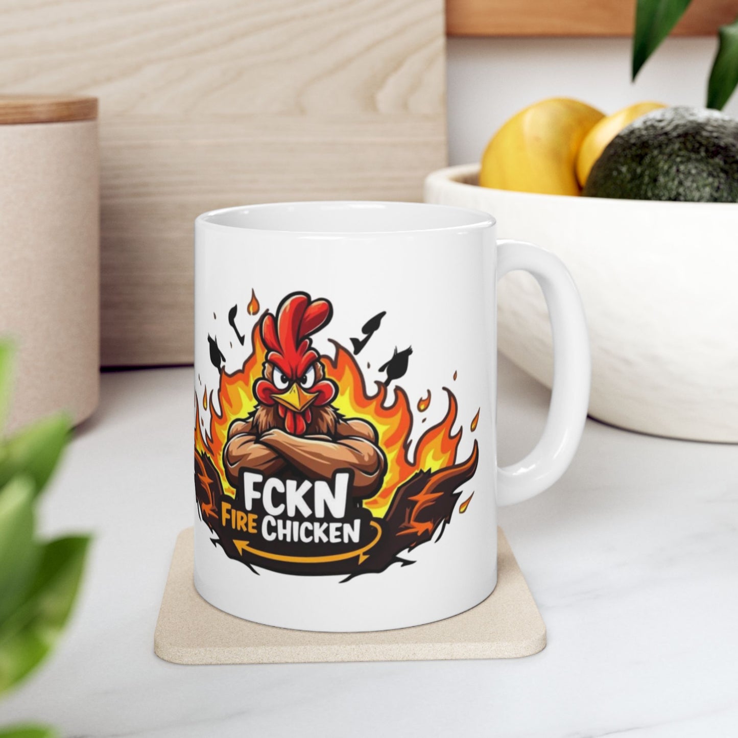 Fire Chicken Ceramic Mug, (11oz)