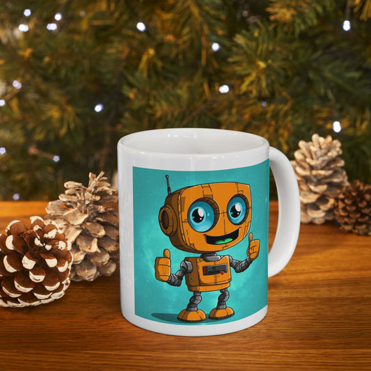 Robie The Robot Ceramic Mug, (11oz, 15oz)