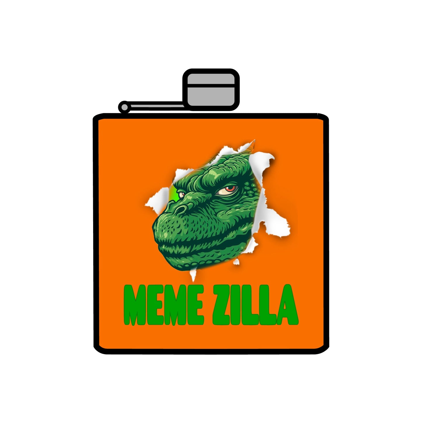 MemeZilla Stainless Steel Flask, 6oz