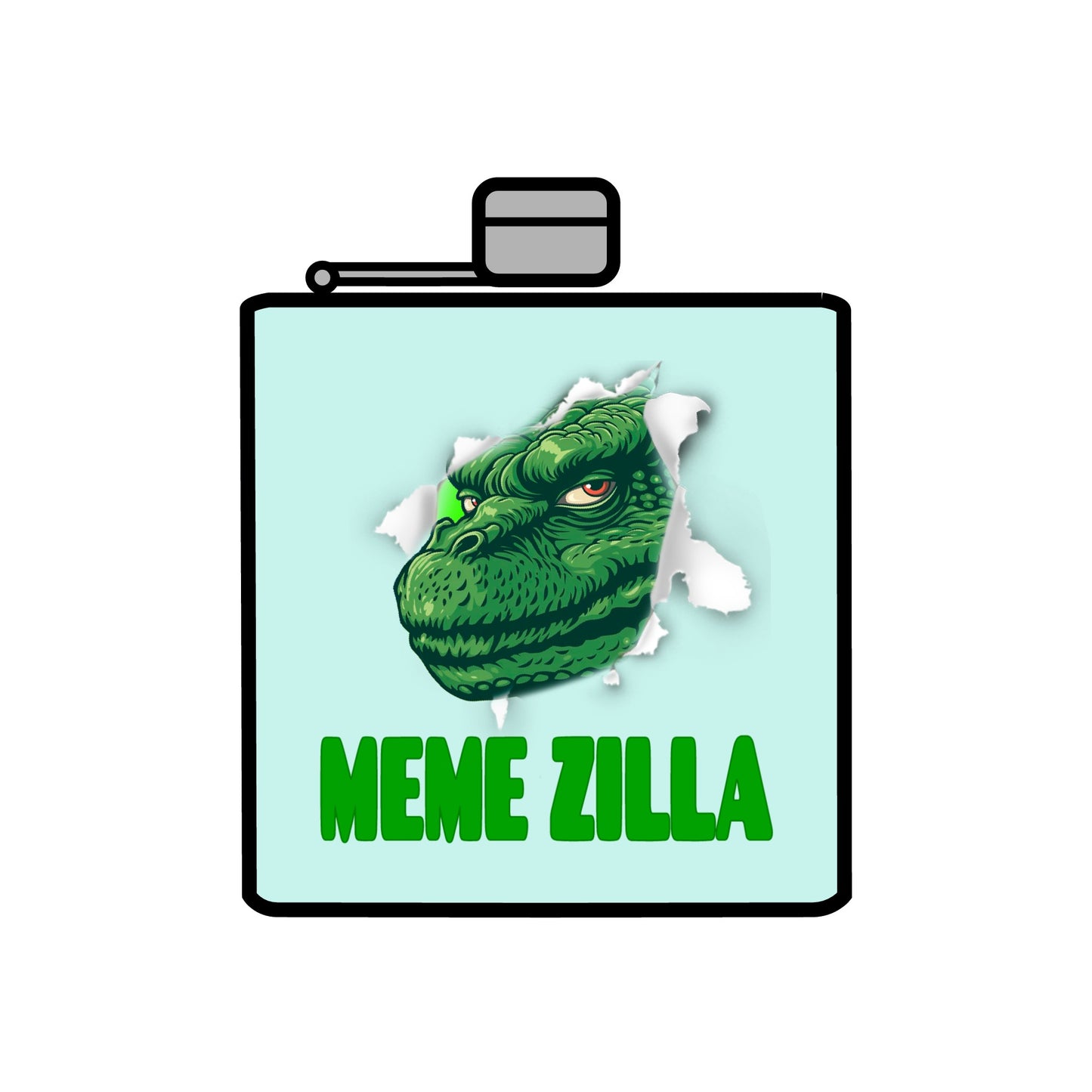 MemeZilla Stainless Steel Flask, 6oz