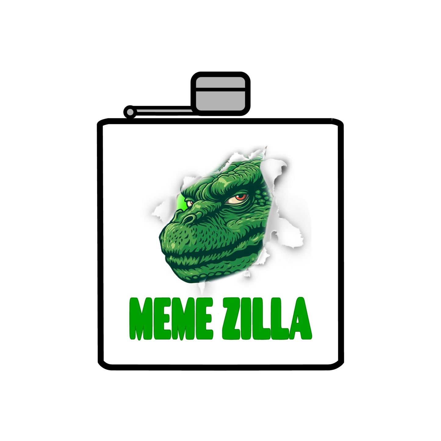 MemeZilla Stainless Steel Flask, 6oz