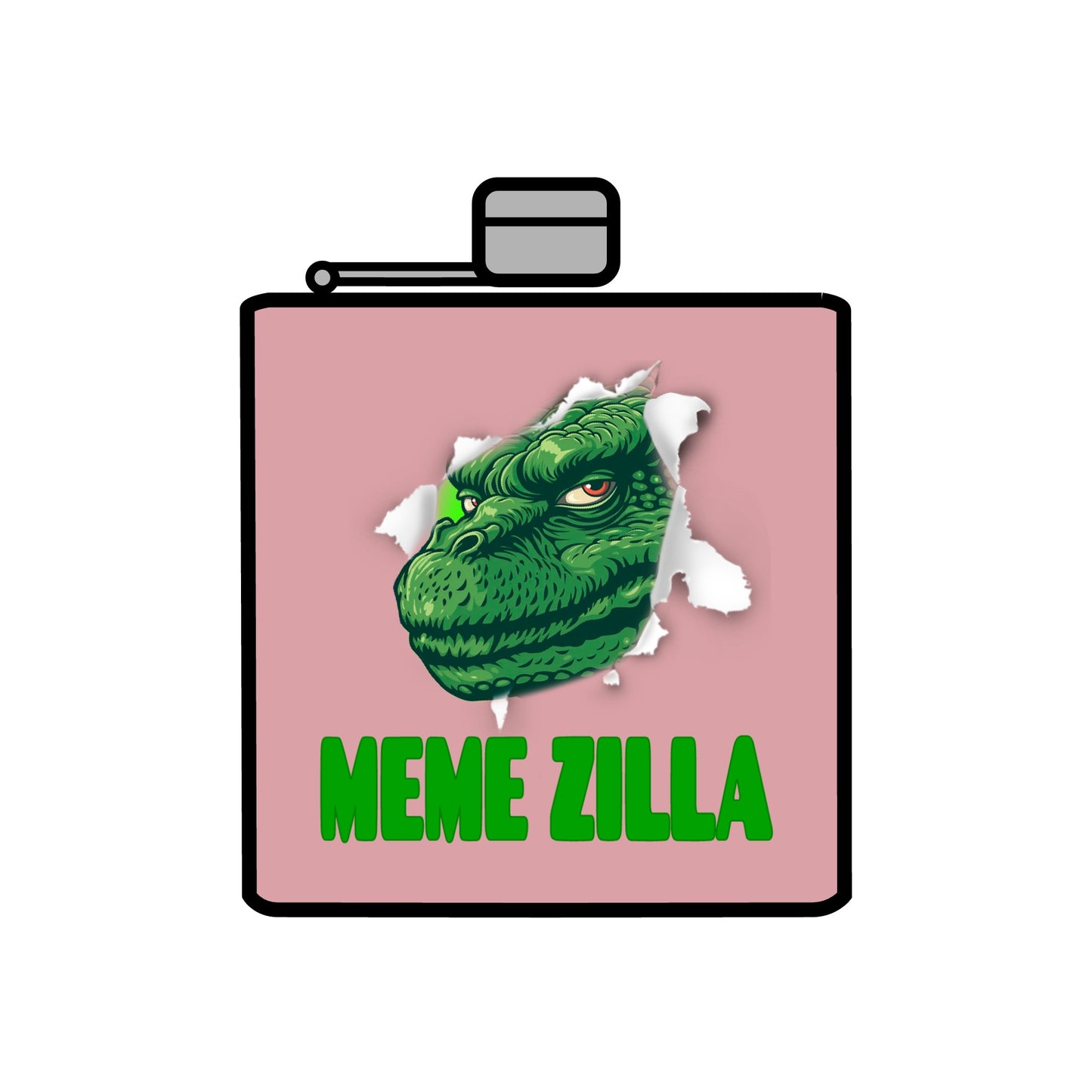 MemeZilla Stainless Steel Flask, 6oz