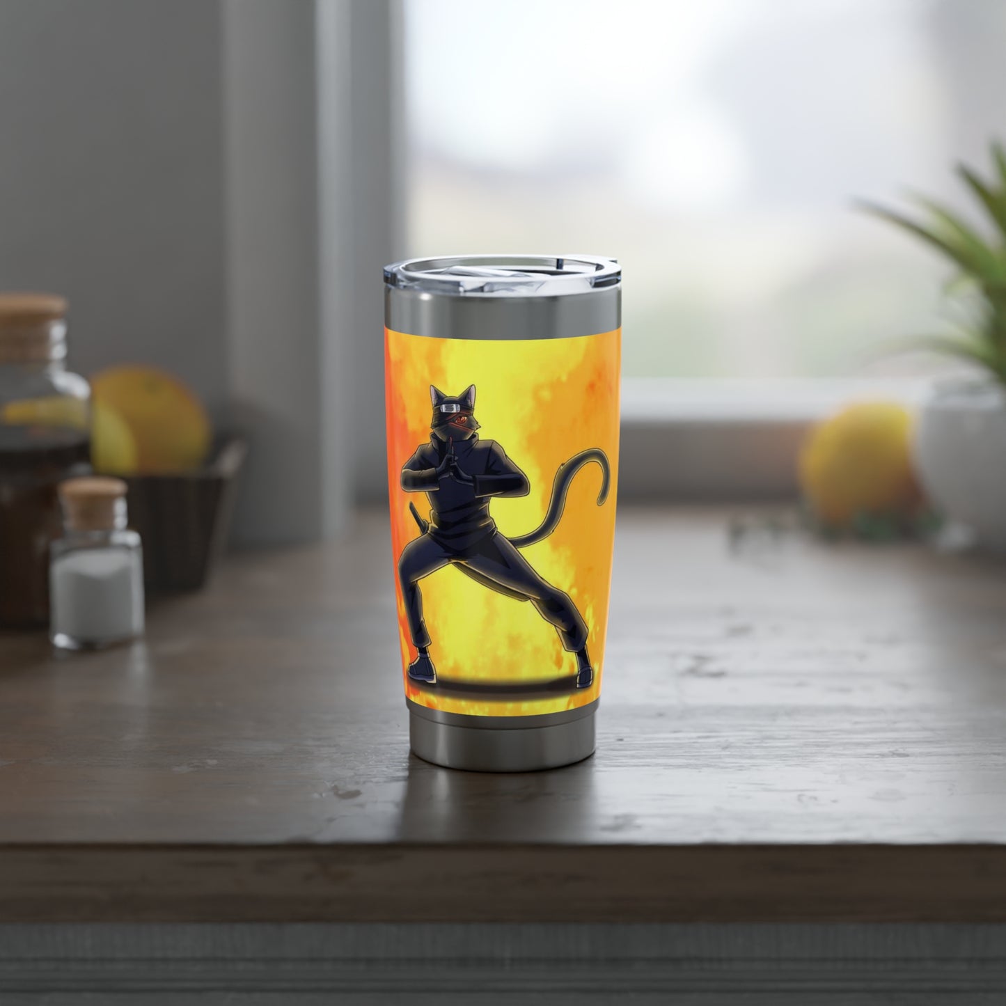 Ninja Cat on Solana 20oz Tumbler
