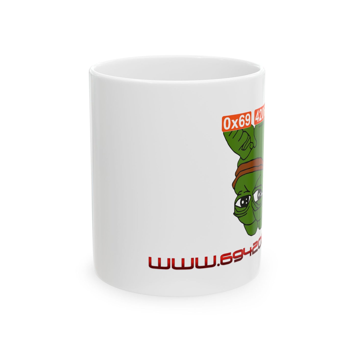 Inverted Pepe Ceramic Mug, (11oz)