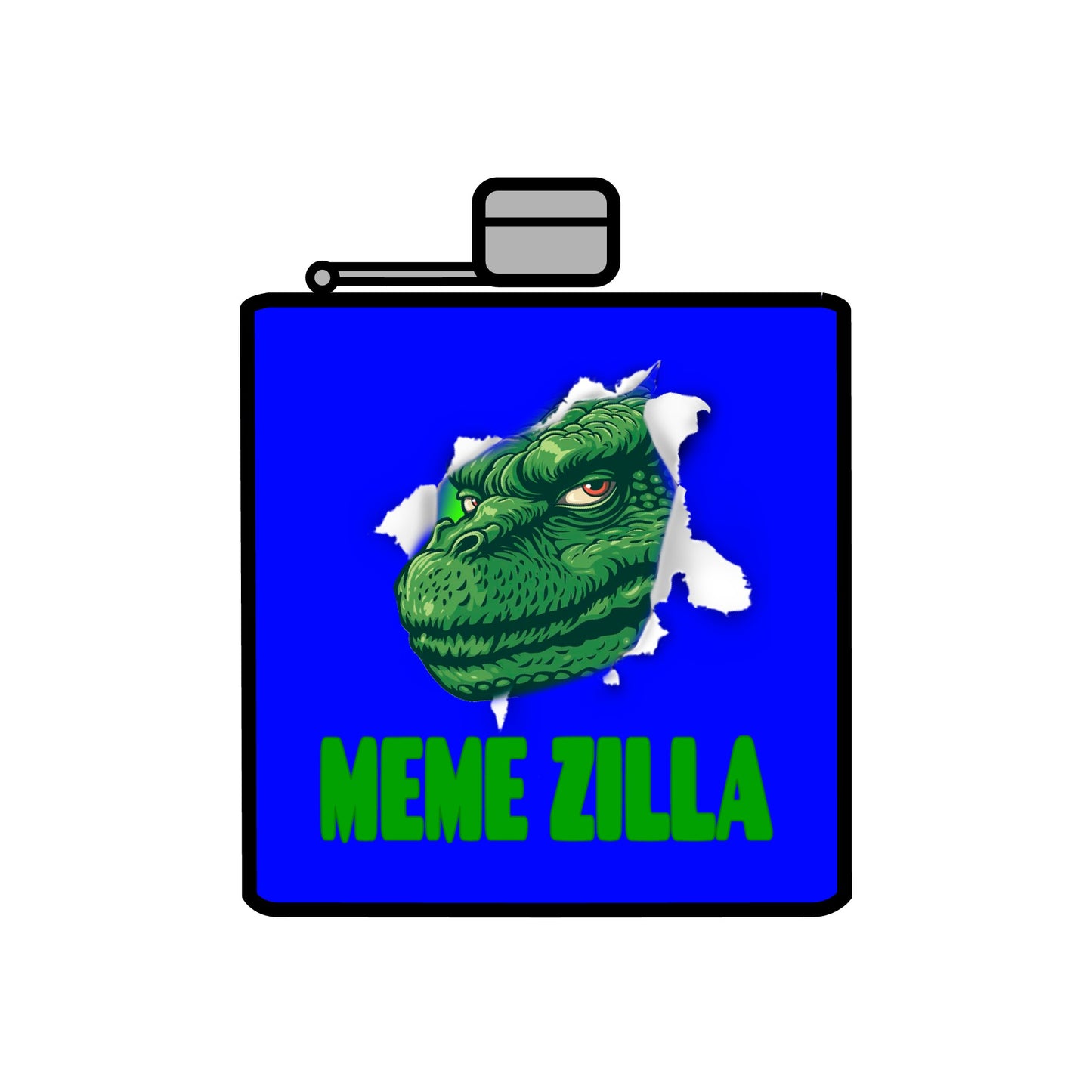 MemeZilla Stainless Steel Flask, 6oz